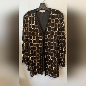 100% silk beaded blazer